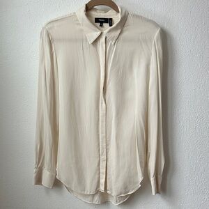 Theory Cream Women's 100% Silk Blouse